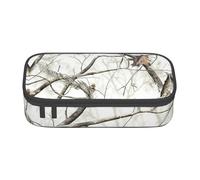 OTTKGGA White Trees Camo Big Capacity Zipper Pencil Case Stationery Organizer Makeup Bag for School Office Travel
