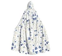 OTTKGGA Wild Flowers And Cornflowers Daisies Adults Hooded Cloak Decorative Cape Robe Vampires Witch Mysterious Cosplay Carnival Parties