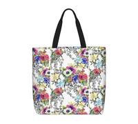 OTTKGGA Wild Flowers Birds Leaves Branches Tote Bag Large Capacity Zipper Shoulder Convenience Bag With Inner Pocket Travel Shopping Work
