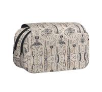 OTTKGGA Wine and Winemaking Winery Grape Field Double Clamshell Pen Case Stationery Storage Sketching School Traveling