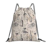 OTTKGGA Wine And Winemaking Winery Grape Field Drawstring Bags Waterproof Swimming Gym Backpacks Large Capacity Lightweight Travel Beach