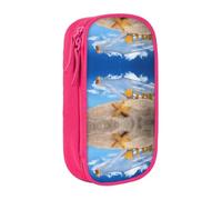 OTTKGGA Wishing Bottle Seascape Double-Layer Pencil Case Pen Bag Large Capacity School Office Travel Makeup