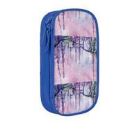 OTTKGGA Wisteria Flowers with Dreamy Colors Double-Layer Pencil Case Pen Bag Large Capacity School Office Travel Makeup