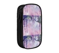 OTTKGGA Wisteria Flowers with Dreamy Colors Double-Layer Pencil Case Pen Bag Large Capacity School Office Travel Makeup