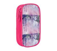 OTTKGGA Wisteria Flowers with Dreamy Colors Double-Layer Pencil Case Pen Bag Large Capacity School Office Travel Makeup