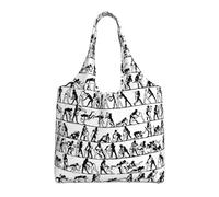 OTTKGGA Wrestlers Sports Canvas Tote Bags One Shoulder Commuting Handbag Large Capacity Shopping Work Travel Daily Use