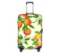 OTTKGGA Yellow Blossom and Orange Fruits Suitcase Cover Luggage Protector Elastic Anti-Scratch Travel Essentials Fits 18-32 Inch Luggage