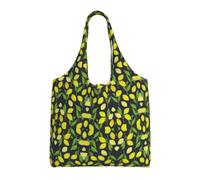OTTKGGA Yellow Fresh Lemons Canvas Tote Bags One Shoulder Commuting Handbag Large Capacity Shopping Work Travel Daily Use
