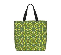 OTTKGGA Yellow Fresh Lemons Tote Bag Large Capacity Zipper Shoulder Convenience Bag With Inner Pocket Travel Shopping Work