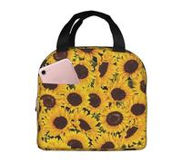 OTTKGGA Yellow Sunflowers Insulated Lunch Bags Lunch Tote Bag Picnic Bag Cooler Bag Portable Work School Picnic.