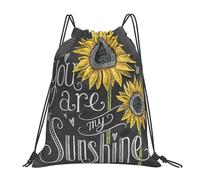 OTTKGGA You Are My Sunshine Sunflower Drawstring Bags Waterproof Swimming Gym Backpacks Large Capacity Lightweight Travel Beach