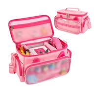 Ottkids Carrying Case Compatible with Toniebox 2 & 1, Storage Bag Organizer for Tonies Starter Set, Headphones & Accessories, Portable Travel Bag with Handle and Adjustable Shoulder Strap(Pink)