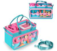 Ottkids Carrying Case Compatible With Toniebox Starter Set,Carrying Bag for Tonie Figures,Headphones and Charging Station,Portable Storage Travel Bag with Shoulder Strap and Handle(Light Blue)