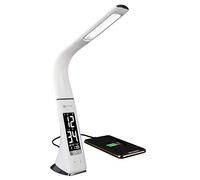 OttLite Thrive LED Sanitizing Desk Lamp with Clock and USB Charging - Eliminates up to 99.9% of Bacteria, Touch Activated, Flexible Neck, Modern Light for Reading, Crafting & Office Desktop