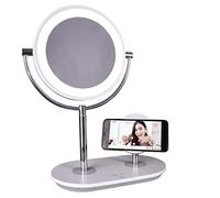 OttLite Wireless Charging LED Makeup Mirror - Illuminated Magnifying Light with USB Port