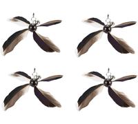 ottmat Interactive Cat Wand Toy for Indoor Cats, 4PCS Dark 4-Blade Feather Propeller Refills, 30'' Flexible Steel Wire Teaser Toy for Kittens & Adult Cats(4PC Refills)
