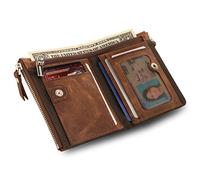 Otto Angelino Genuine Leather Multipurpose Bifold Wallet ID Cardholder - RFID Blocking - Unisex (Brown)