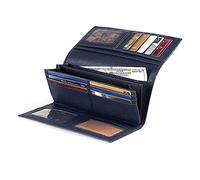 Otto Angelino Genuine Leather Zippered Envelope Wallet with Phone Compatible Slots - RFID Blocking -Unisex