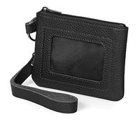Otto Angelino Genuine Leather Zippered ID Wallet with Wrist Strap Card Holder - Unisex