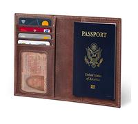 Otto Angelino Real Leather Passport Wallet - RFID Blocking and Baggage Tag - Unisex (Brown)