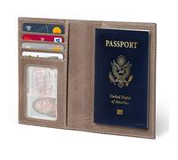 Otto Angelino Real Leather Passport Wallet - RFID Blocking and Baggage Tag - Unisex (Mink)