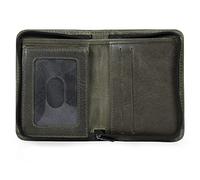Otto Angelino RFID Blocking Men’s Zippered Bifold Wallet - Italian Cowhide Leather - Slim Travel Comfort - Credit Card Holder w/Transparent ID Slot - Snap Back Coin Holder