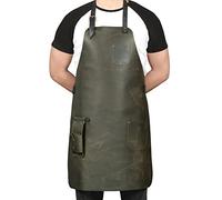 Otto Angelino Top Grain Leather Apron Woodworking, Cooking, Chef, Barista, Christmas Workshop with Tool Pockets (Green)