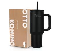 Otto Koning 40oz Insulated Water Bottle with Straw & Handle - Stainless Steel Travel Mug - Double Wall Vacuum Tumbler Cup for Hot & Cold Drinks - Thermal Flask, BPA-Free