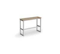 Otto Poseur benching solution high bench 1050mm wide - silver frame, Kendal oak top