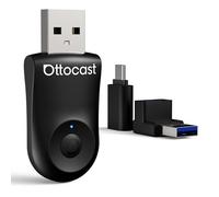 OTTOCAST Mini 2025 Upgraded Wireless Carplay Adapter for iPhone, Android Auto 2-in-1, Plug & Play, Convert Wired to Wireless Car Play Dongle to USB& USB-C, Black