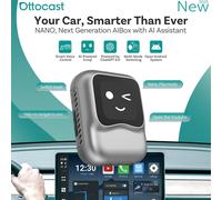 OTTOCAST Nano-AI Box Wireless CarPlay+Android Auto Adapter Voice Contarol 3-IN-1