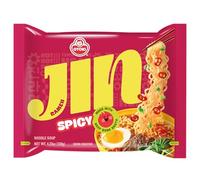 OTTOGI Jin Ramen Spicy, Korean Style Instant Noodle, Best Tasting Soup Traditional Instant Ramen 4.23oz x 8 Pack