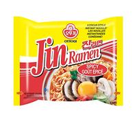 OTTOGI Jin Ramen Spicy, Korean Style Instant Noodle, Best Tasting Soup Traditional Instant Ramen 4.23oz x 8 Pack