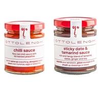 Ottolenghi Chilli Sauce and Sticky Date & Tamarind Sauce, Fiery Red Chilli with Fermented Jalapeños, 2 Jars