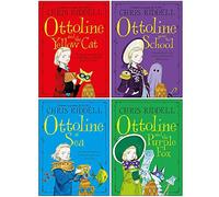 Ottoline Series 4 Books Collection Set by Chris Riddell (Yellow Cat, Goes to School, Sea & Purple Fox)