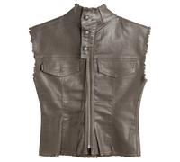 Ottolinger Women's Glazed Denim Zip Top Brown Small