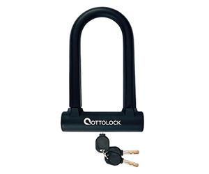 OTTOLOCK OTTLOCK Sidekick Compact U-Lock Bicycle Lock | Size 7 cm x 14.5 cm | Weighs only 750 Grams | Silicone Coated Schwarz