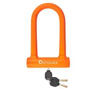 OTTOLOCK Sidekick Compact U-Lock Bicycle Lock 7 cm x 14.5 cm, Weighs only 750 Grams and is Silicone-Coated Orange