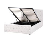 Ottoman Bed AMIENS Fabric Beige 140 x 200 cm (EU Double)