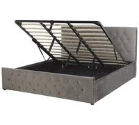Ottoman Bed AMIENS Velvet Grey 180 x 200 cm (EU Super King)