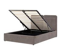 Beliani Ottoman Bed Chenille ARBOIS 140 x 200 cm (EU Double) Taupe, Brown