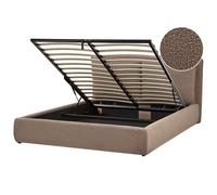 Ottoman Bed BAJONNA Boucle Brown 160 x 200 cm (EU King Size)
