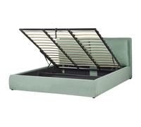 Velvet EU Super King Size Ottoman Bed Green BAJONNA