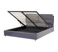 Ottoman Bed BATILLY Velvet Grey 160 x 200 cm (EU King Size)