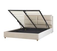 Ottoman Bed BATILLY Velvet Light Beige 160 x 200 cm (EU King Size)