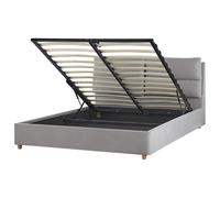Ottoman Bed BATILLY Velvet Light Grey 160 x 200 cm (EU King Size)