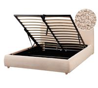 Beliani Ottoman Bed Blagnac Boucle Beige 140 X 200 Cm (Eu Double)