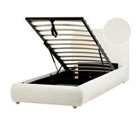 Ottoman Bed BLAGNAC Boucle Off-White 90 x 200 cm (EU Single)