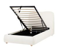 Ottoman Bed BLAGNAC Fabric Off-White 90 x 200 cm (EU Single)