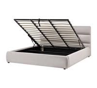 Ottoman Bed BONIFACIO Faux Linen Grey 180 x 200 cm (EU Super King)